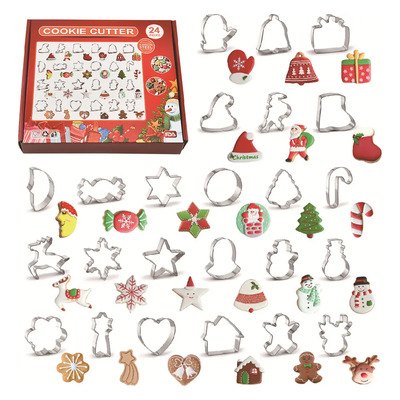 24pzs Cortadores De Galletas Navidad Moldes Repostería .