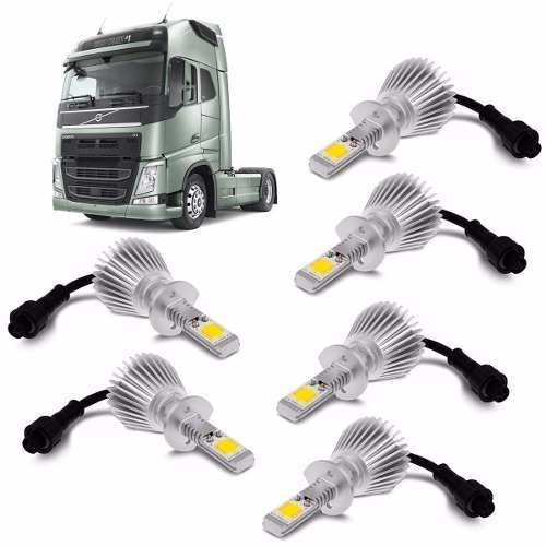 Kit Super Led Volvo Fh540 2012 2013 2014 Farol E Milha 6000k