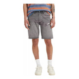 Short Levis 501 Hombre Bermuda Gris Con Roturas Original!