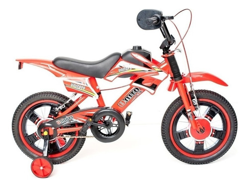 Bicicleta Infantil Moto Bike Aro 16 C/ Rodinha 4 A 8 Anos