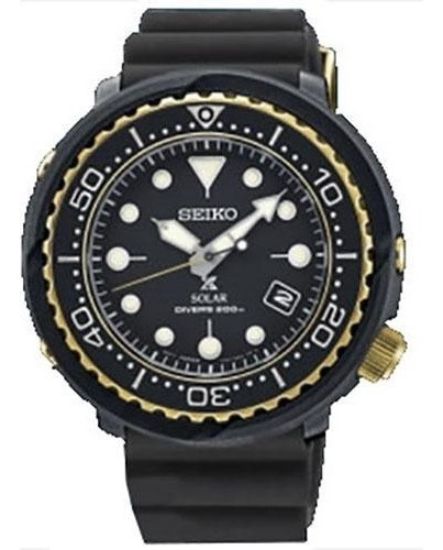 Relógio Seiko Sne498 Solar Dive Tuna Prospex 47mm Black