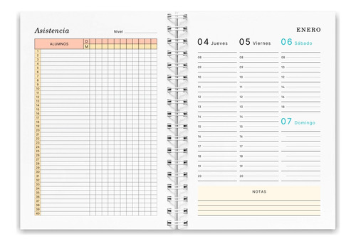 Agenda Docente 2024 Color - Pdf Para Imprimir -tamaño A5-a4 