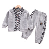 Conjunto De Jersey Y Pantalón Gris De Manga Larga Para Niño