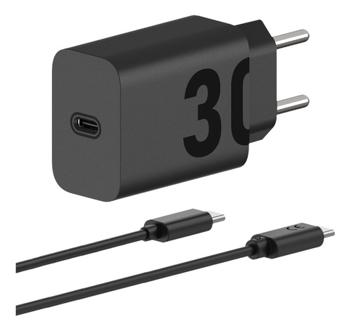 Carregador Motorola Turbo Power Rápido 30w Cabo Usb-c