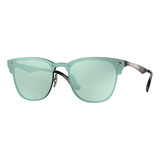 Lente De Sol Ray Ban Blaze Clubmaster Rb3576n 042/30 Verde Color Gris Plateado Color De La Lente Blue Diseño Ocean