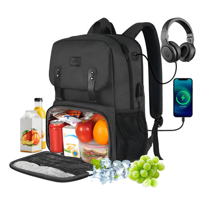 Mochila Para Laptop 15.6 Pulgadas Matein 1161 Térmica Con Interior Impermeable 25L Color Negro Lisa Para Hombre Y Mujer | Meses sin interés