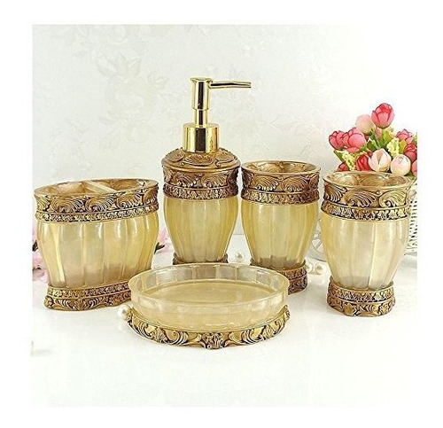 Luant Accesorios De Baño De Oro Vintage, Juego De Accesorios