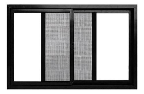 Ventana Aluminio Negro Mas Mosquitero De 200x80 Vidrio 4mm