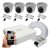 Kit Cftv Dvr Com 4 Câmeras Dome Hilook Multi Hd 720p 1mp