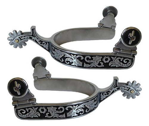 Espuelas De Acero Inoxidable For Montar A Negro Plata