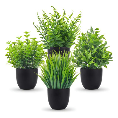 Ukipos Juego De 4 Plantas Artificiales Decorativas Color Negro | MercadoLibre