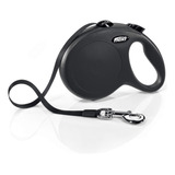 Flexi New Classic Retractable Dog Leash, Tape, Black,