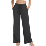 Pantalones Buzo Pata Ancha De Algodon Mujer