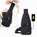 Mochila Cruzada Mariconera Pechera Con Usb Broche Antirrobo