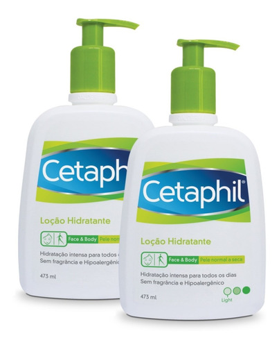 Kit 2 Loção Hidratante Cetaphil 473ml Pump Corporal E Facial