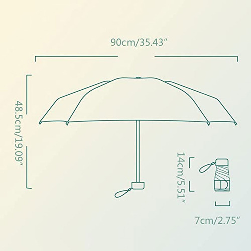 Mini Paraguas, Con Protección Uv, Con Funda