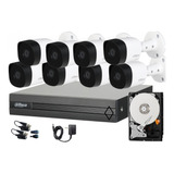 Kit 8 Camaras Bullet 2mp Dvr 1080p Lite H265 P2p Baluns 1tb