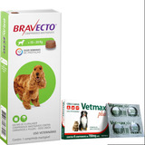 Bravecto De 10a20kg - Vermifugo Vetmax Plus 4 Comp - 24h