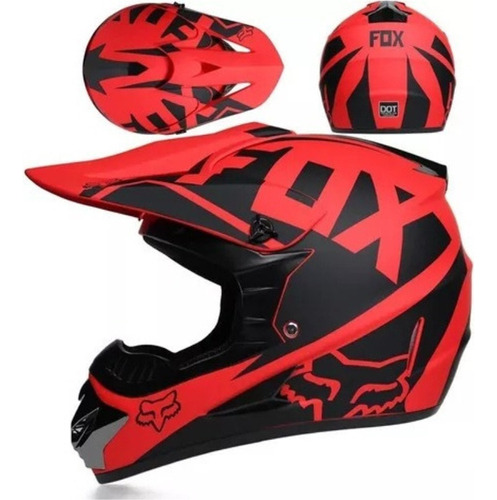 Casco Cross Moto Enduro Motocross Atv Bmx Black Mate 1