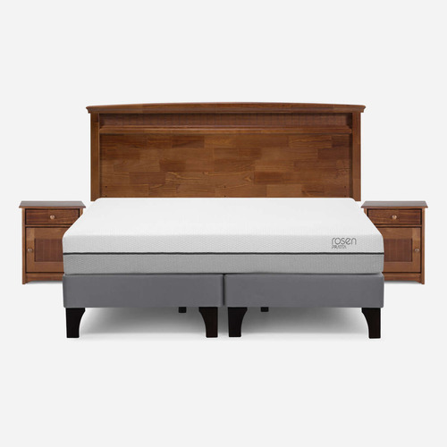 Cama Pratta King Pata Madera + Muebles Veneto