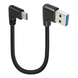 Gelrhonr Cable Usb Tipo C De Ángulo Recto Corto, Cable Usb A