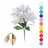 Kit 6 Buquê De Lírio C/5 Flores Artificiais Para Decoração