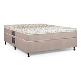 Cama Box + Colchão Castor Casal Class Pocket 138x188x52cm Cor Bege