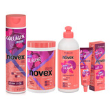 Kit Colageno Novex Cabello Dañado Shampo Mask Recarga Peinar