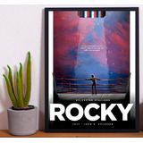 Cuadro Marco Negro Poster 33x48cm Rocky Ilustracion Pelicula