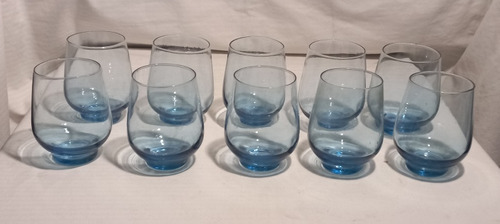 10 Vasos Azules, Altura 8 Cm, Diámetro 6 Diámetro.