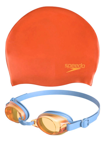 Goggles Con Gorra Kit Natación Speedo Infantil 6-12 Años Set