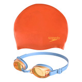 Goggles Con Gorra Kit Natación Speedo Infantil 6-12 Años Set