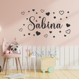 Vinilo Infantil Nombre Personalizado Corazón Estrella 120x60