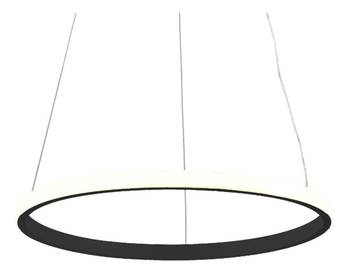 Colgante Aro Led Simp 60cm Negro Deco Moderno Luz Desing