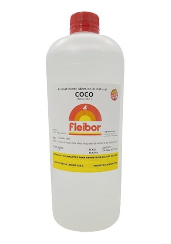 Esencia Aromatizante De Coco Natural Fleibor Reposteria 1l