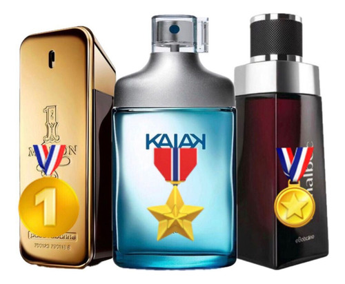 Kit 3 Perfumes Malbec Kaiak Billion Envio Imediato Full