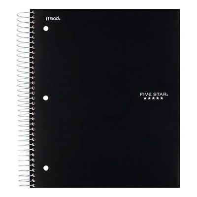 Cuaderno Colegial Five Star 200 Hojas 5 Materias Rayado Color Negro | Meses sin interés