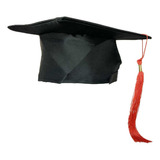 5 Birrete Escolar Graduacion Con Borla Roja