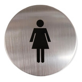 Señal Cartel Placa Mujer Baño Acero Inoxidable *