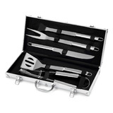 Kit Parrillero 5 Pcs En Maleta - Ideal Para Asado Y Barbacoa