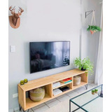 Mueble Mesa Para Tv 125 Cm Estilo Industrial Madera Sólida 