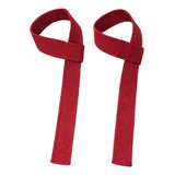 Tala Straps 100% Algodão. P/musculação . Academia Cor Vermelho