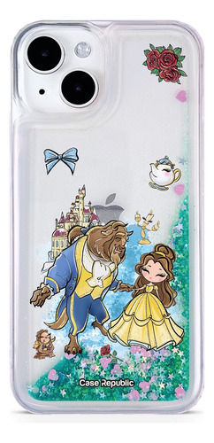 Funda Celular Para iPhone Bella Y Bestia Disney Glitter Liq