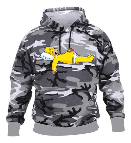 Buso Homero Simspon Militar Camuflado Saco Deportivo 