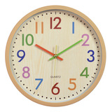 Reloj De Pared Infantil Con Motivo De Bambú De 12 Pulgadas