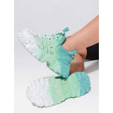 Zapatillas Enjoy Verde Aqua Degrade Con Plataforma Base Ugly