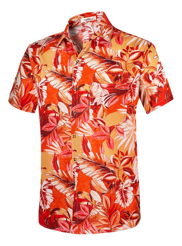 Camisa Hawaiana Para Hombre,algodón Camisas Tropicales