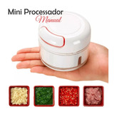 Mini Processador Alimentos Triturador Manual 2 Lâminas