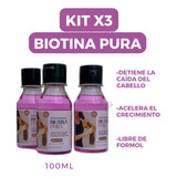 Biotina Pura Para Caída Del Cabello Kit X3 - Envío Gratis