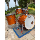 Bateria Bumbo 22 Pearl Export Laqueada Honey Amber Shel Pack